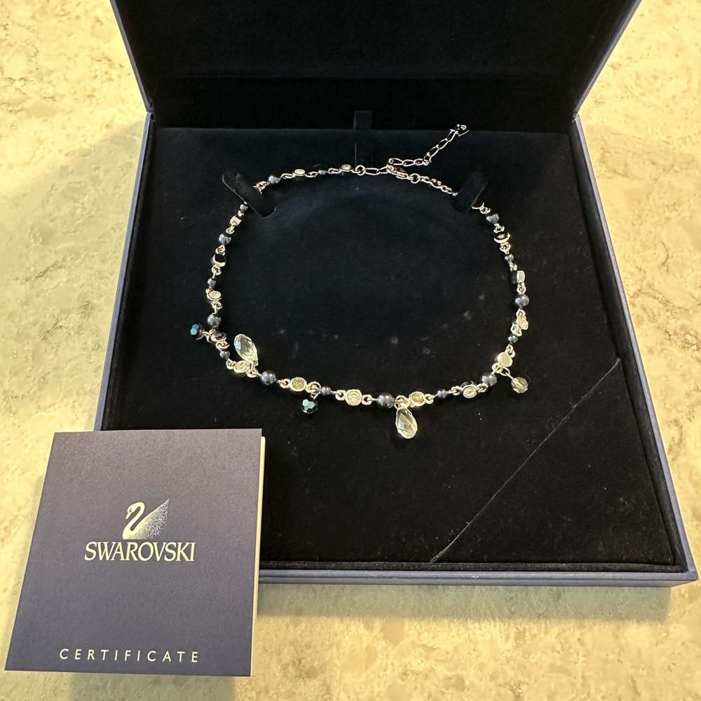 Swarovski blue and clear necklace